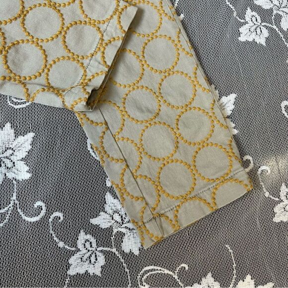 Anthropologie Relaxed Circle-Embroidered Chino Pants Sz 25 - Picture 15 of 16